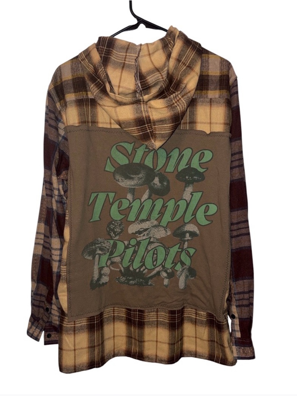 Stone Temple Pilots Upcycled Hooded Flannel Size XL One of a Kind